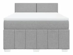 Cama box spring con colchón tela claro 160x200 cm Base De Cama De Láminas|Somier - 160X200Cm