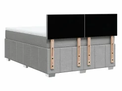 Cama box spring con colchón tela claro 160x200 cm Base De Cama De Láminas|Somier - 160X200Cm