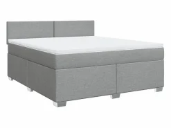 Hot Clicnbuy Cama box spring con colchón tela claro 180x200 cm Gris