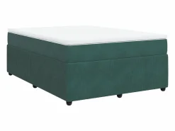 New Clicnbuy Cama box spring con colchón terciopelo oscuro 160x200 cm Verde