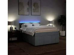 Discount Cama box spring con colchón tela claro 160x200 cm Somier - 160X200Cm