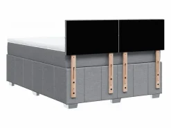Discount Cama box spring con colchón tela claro 160x200 cm Somier - 160X200Cm