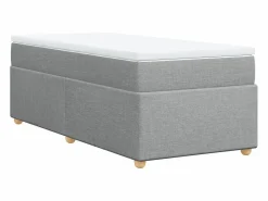 Discount Cama box spring con colchón tela claro 80x200 cm ES786435 Cama Continental Boxspring