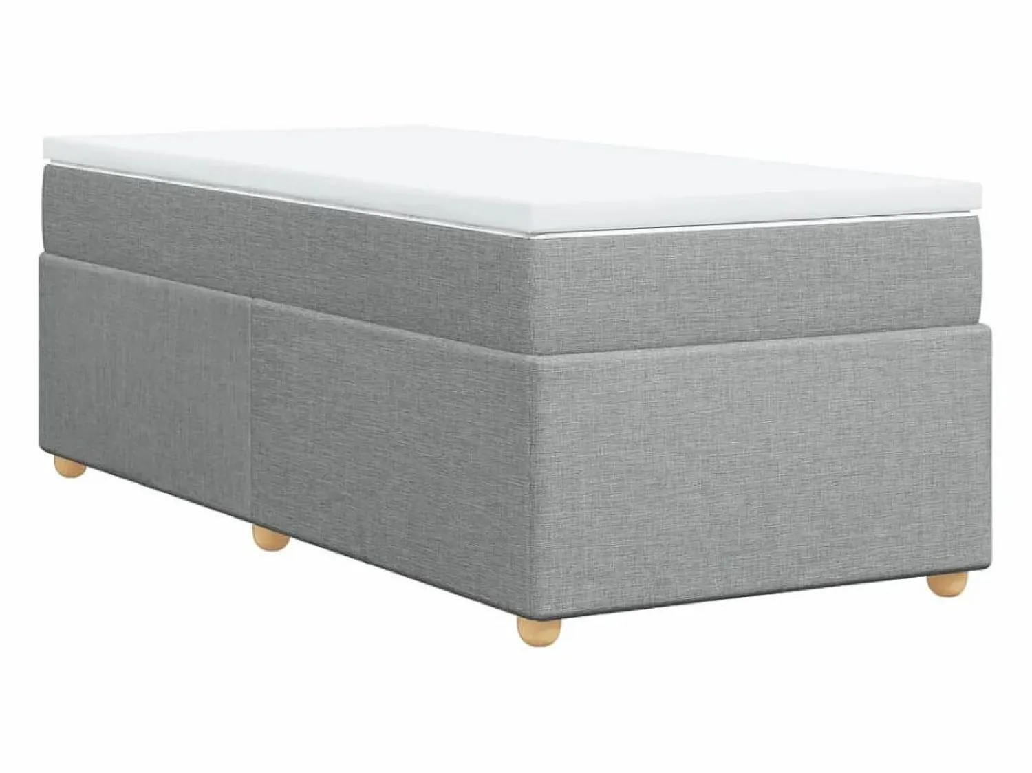 Discount Cama box spring con colchón tela claro 80x200 cm ES786435 Cama Continental Boxspring