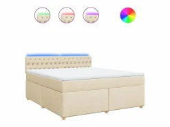 Clicnbuy Cama box spring con colchón tela color 180x200 cm