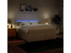Clicnbuy Cama box spring con colchón tela color 180x200 cm