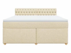 Clicnbuy Cama box spring con colchón tela color 180x200 cm