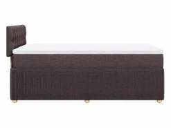 Clearance Cama box spring con colchón tela marrón oscuro 80x200 cm Base De Cama De Láminas