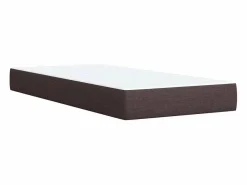 Clearance Cama box spring con colchón tela marrón oscuro 80x200 cm Base De Cama De Láminas