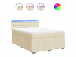 Clicnbuy Cama box spring con colchón tela color 160x200 cm