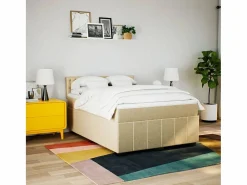 Clicnbuy Cama box spring con colchón tela color 160x200 cm