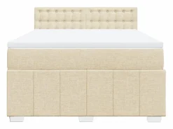 Clicnbuy Cama box spring con colchón tela color 160x200 cm