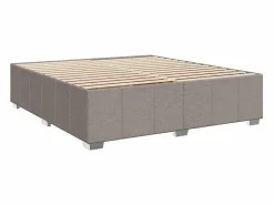 Clicnbuy Cama box spring con colchón tela gris taupe 180x200 cm Topo
