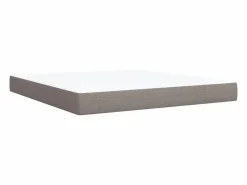Clicnbuy Cama box spring con colchón tela gris taupe 180x200 cm Topo
