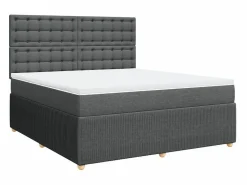 Hot Cama box spring con colchón tela oscuro 180x200 cm Somier - 180X200Cm