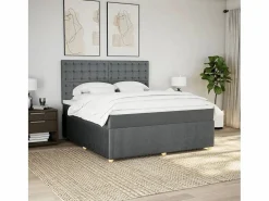 Hot Cama box spring con colchón tela oscuro 180x200 cm Somier - 180X200Cm