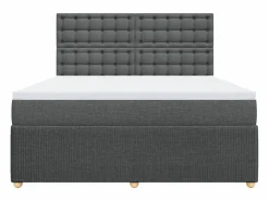 Hot Cama box spring con colchón tela oscuro 180x200 cm Somier - 180X200Cm