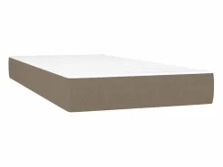 Outlet Clicnbuy Cama box spring con colchón LED tela gris taupe 90x190 cm Topo