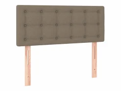 Outlet Clicnbuy Cama box spring con colchón LED tela gris taupe 90x190 cm Topo