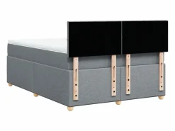 Discount Clicnbuy Cama box spring con colchón tela claro 160x200 cm Gris