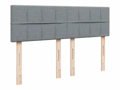 Discount Clicnbuy Cama box spring con colchón tela claro 160x200 cm Gris