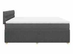 Clicnbuy Cama box spring con colchón tela oscuro 180x200 cm