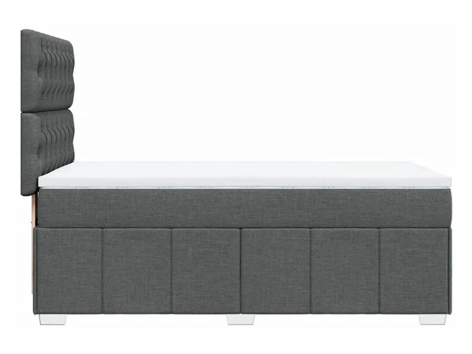 Clicnbuy Cama box spring con colchón tela oscuro 90x190 cm