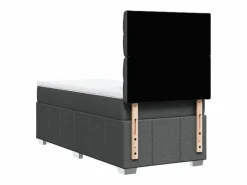 Clicnbuy Cama box spring con colchón tela oscuro 90x190 cm