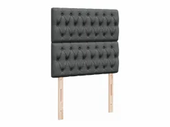 Clicnbuy Cama box spring con colchón tela oscuro 90x190 cm