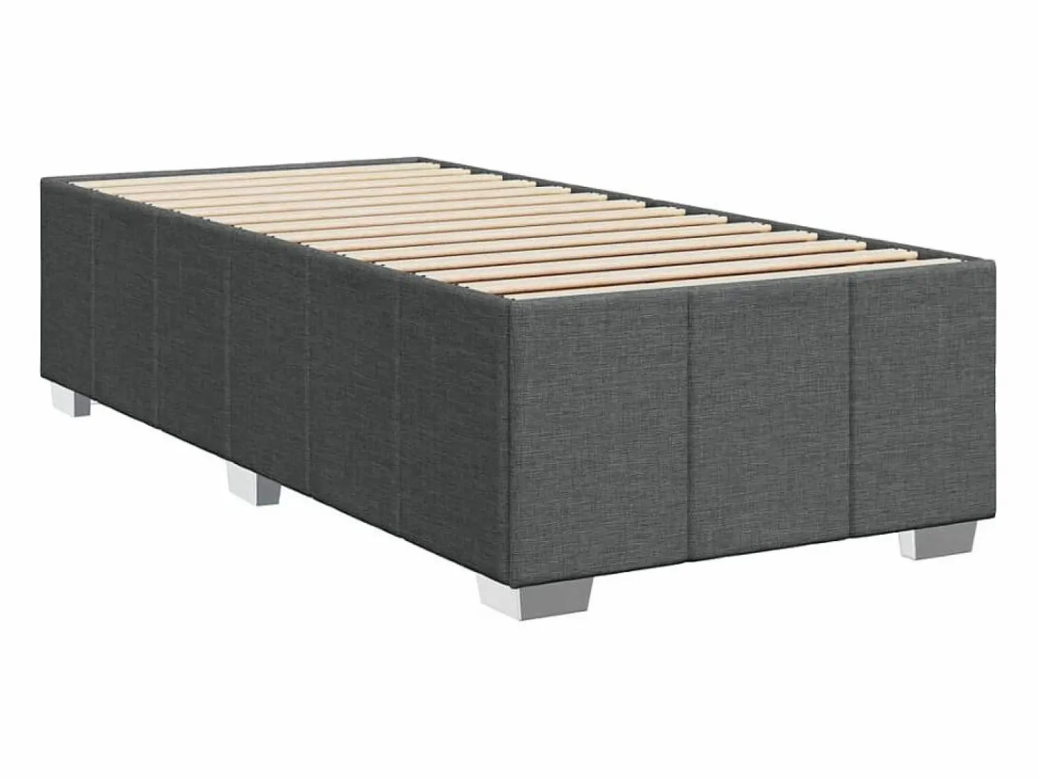 Clicnbuy Cama box spring con colchón tela oscuro 90x190 cm