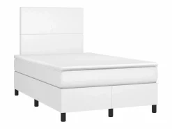 Outlet Clicnbuy Cama box spring con colchón cuero sintético blanco 120x190 cm