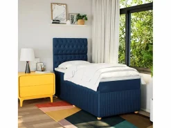 Clicnbuy Cama box spring con colchón tela 90x190 cm