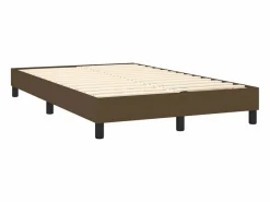 Sale Cama box spring con colchón y LED tela marrón oscuro 120x190 cm Somier Tapizado