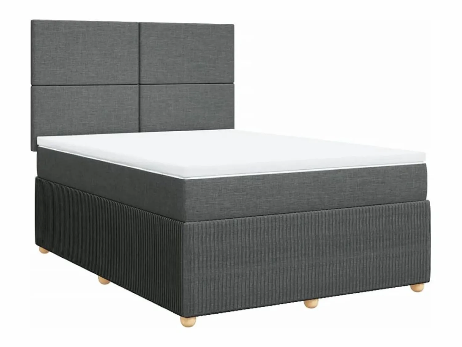 Online Clicnbuy Cama box spring con colchón tela oscuro 160x200 cm Gris