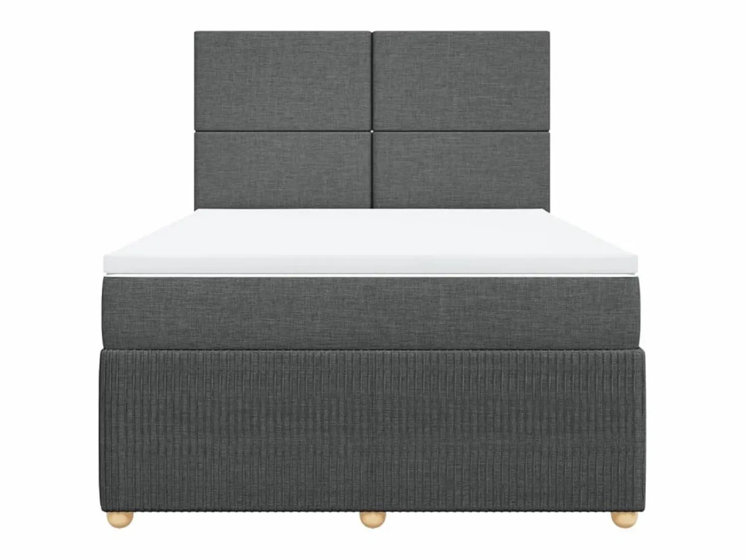 Online Clicnbuy Cama box spring con colchón tela oscuro 160x200 cm Gris