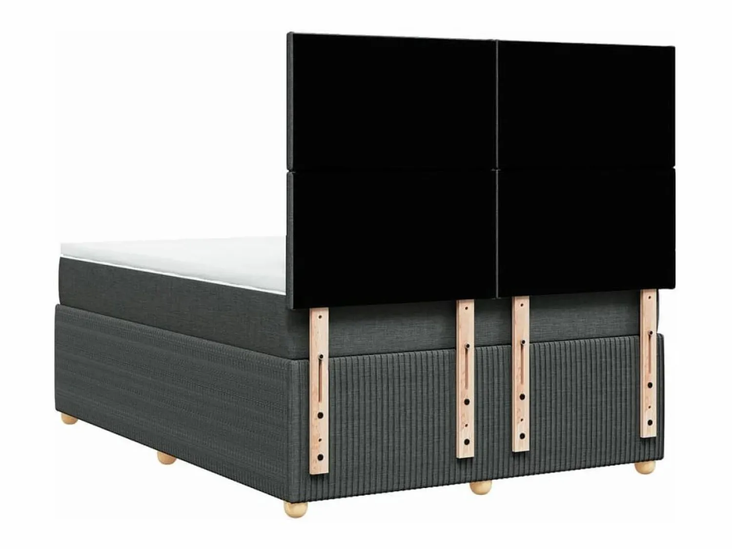 Online Clicnbuy Cama box spring con colchón tela oscuro 160x200 cm Gris
