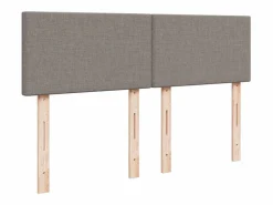 Clicnbuy Cama box spring con colchón tela gris taupe 160x200 cm