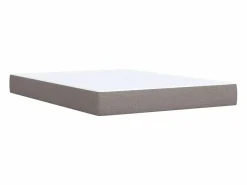 Clicnbuy Cama box spring con colchón tela gris taupe 160x200 cm