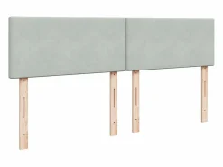 Clicnbuy Cama box spring con colchón terciopelo claro 180x200 cm