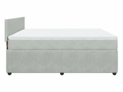 Clicnbuy Cama box spring con colchón terciopelo claro 180x200 cm