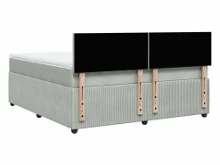 Clicnbuy Cama box spring con colchón terciopelo claro 180x200 cm