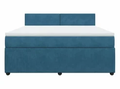 Clicnbuy Cama box spring con colchón terciopelo 180x200 cm