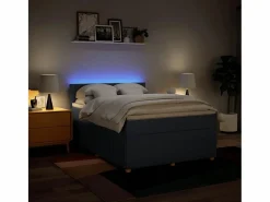 Clicnbuy Cama box spring con colchón tela 160x200 cm