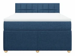 Clicnbuy Cama box spring con colchón tela 160x200 cm