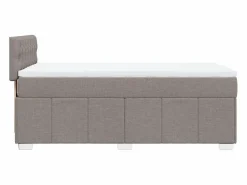 Best Cama box spring con colchón tela gris taupe 90x190 cm Somier - 90X190Cm