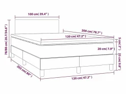 Online Clicnbuy Cama box spring con colchón y LED tela marrón oscuro 120x200 cm Marru00f3n