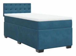 Outlet Cama box spring con colchón terciopelo oscuro 80x200 cm ES869750 Cama Continental Boxspring