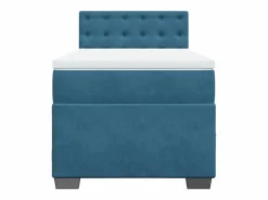 Outlet Cama box spring con colchón terciopelo oscuro 80x200 cm ES869750 Cama Continental Boxspring