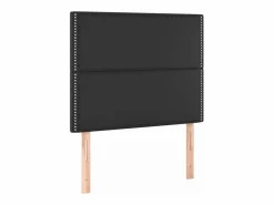 Online Clicnbuy Cama box spring y colchón LED cuero sintético negro 90x190 cm