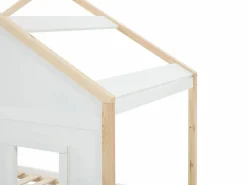 Sale Vente-unique Cama cabaña 90 x 190 cm con cajón en pino y mdf y natural + colchón - RINELYA Blanco